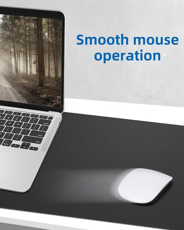Alt view image 5 of 7 - Non-Slip Desk Pad,Mouse Pad,Waterproof PU Leather Desk Protector,Ultra Thin Large Desk Blotter,Waterproof Keyboard mat for Office/Home/Decor(Black 23.6" x 13")