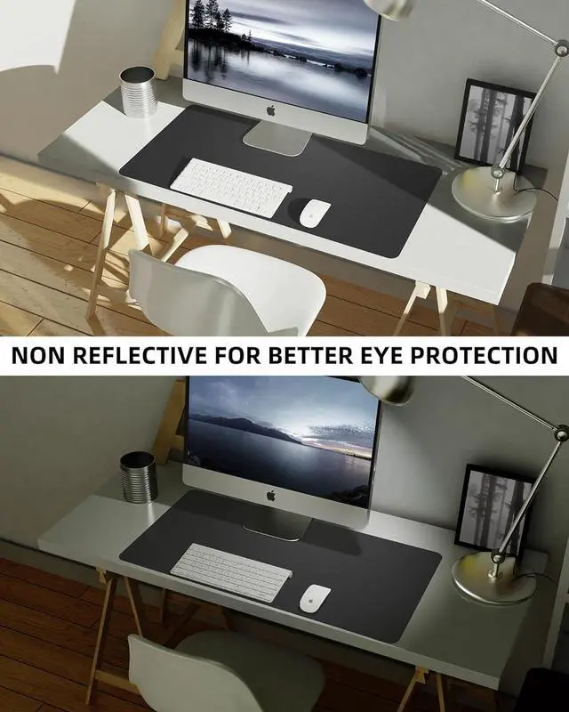 Alt view image 6 of 7 - Non-Slip Desk Pad,Mouse Pad,Waterproof PU Leather Desk Protector,Ultra Thin Large Desk Blotter,Waterproof Keyboard mat for Office/Home/Decor(Black 23.6" x 13")