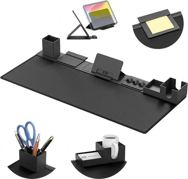 Main image of Desk Pad and Organizer Set 6 in 1 Mouse Mat with Magnetic Desktop Storage Accessories DIY Feature for Phone and Tablet Stand/Cup Holder/Card Holder/Pen Holder/Cable Management for Office and Home