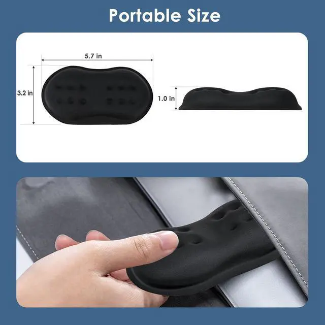 Alt view image 6 of 6 - Mouse Wrist Rest Desk Wrist Pad for Mouse Comfortable Computer Mouse Wrist Support Ergonomic Wrist Rest with Memory Foam Fillings Non-Slip Base (Black)