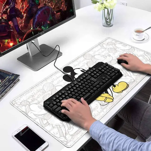 Alt view image 4 of 7 - Mouse Pad Cute Sketch Design Stitched Edge Mousepad Non-Slip Rubber Desk Pad Funny Table Mat for Gaming and Gift(13.8 x 31.5 Inch)