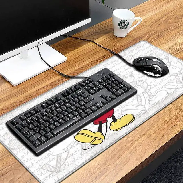Alt view image 2 of 7 - Mouse Pad Cute Sketch Design Stitched Edge Mousepad Non-Slip Rubber Desk Pad Funny Table Mat for Gaming and Gift(13.8 x 31.5 Inch)