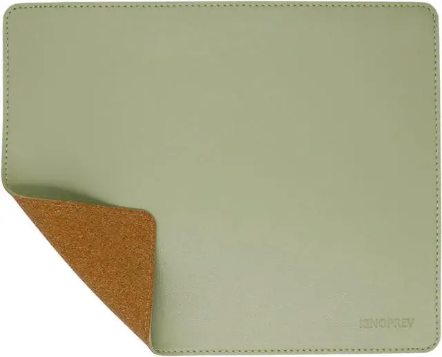 Main image of Leather Mouse Pad - Wood Mouse Pad with Stitched Edge PU Non-Slip Mouse Pad Double Side Mousepad Waterproof Gaming Mouse Pad for Computers Laptop Office & Home 10.2 x 8.3 (Matcha Green)