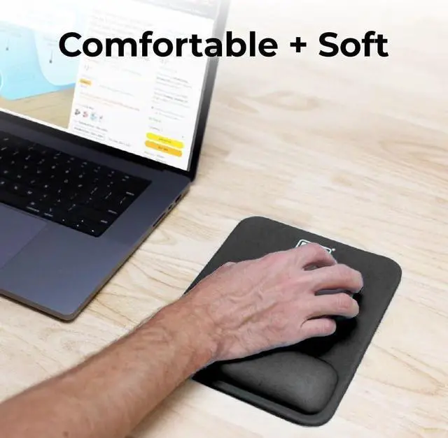 Alt view image 4 of 7 - Ergonomic Mouse Pad Wrist Support - Comfortable Mouse Pad Wrist Rest - Wrist Relief Gel Mousepad - Non-Slip Base Aesthetic Mousepad for Gaming Home Office - Perfect for Computer Laptop