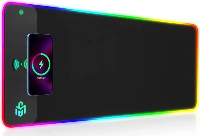 Main image of Wireless Charging RGB Gaming Mouse Pad 15W LED Mouse Mat 800x300x4MM 10 Light Modes Extra Large Mousepad Non-Slip Rubber Base Computer Keyboard Mat for Gaming MacBook PC Laptop Desk