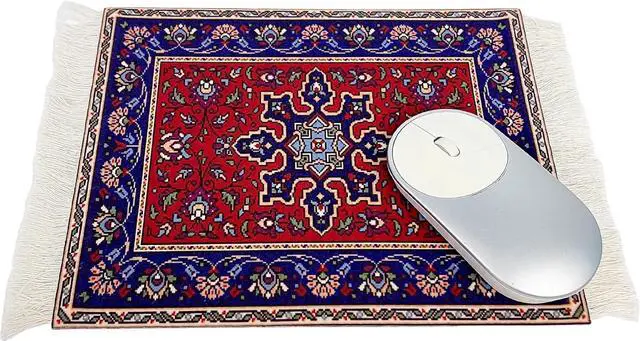 Alt view image 2 of 7 - Rug Mouse Pads 4 Pack Woven Rug Persian Style Carpet Mouse Pad for Table Décor