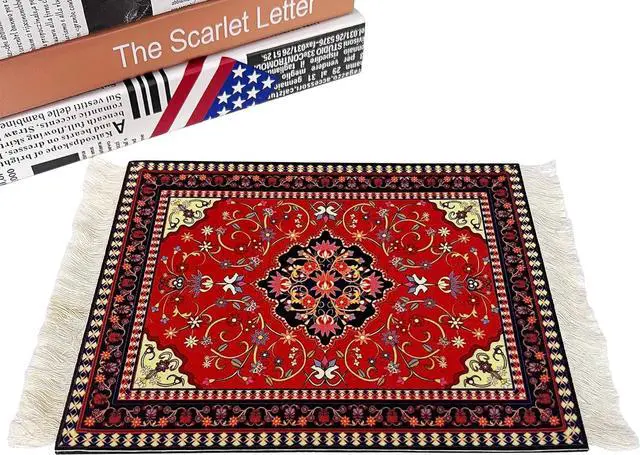 Alt view image 3 of 7 - Rug Mouse Pads 4 Pack Woven Rug Persian Style Carpet Mouse Pad for Table Décor