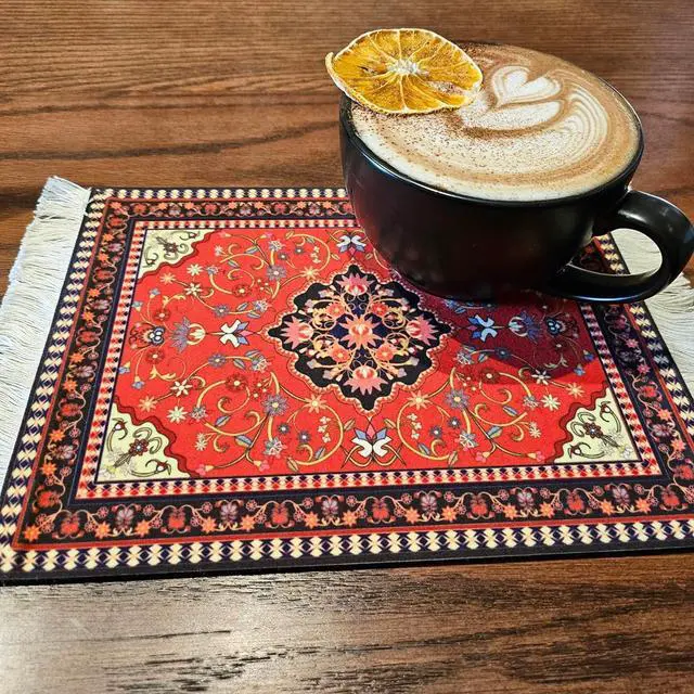 Alt view image 5 of 7 - Rug Mouse Pads 4 Pack Woven Rug Persian Style Carpet Mouse Pad for Table Décor