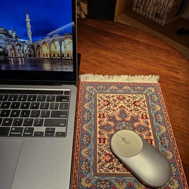 Alt view image 6 of 7 - Rug Mouse Pads 4 Pack Woven Rug Persian Style Carpet Mouse Pad for Table Décor