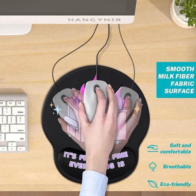 Alt view image 5 of 7 - Ergonomic Mouse Pad with Wrist Support Cute Funny Gel Mouse Pads Wrist Rest Dumpster on Fire Comfortable Computer Mousepad for Gaming Laptop Work Home Desk Accessories Office Supplies Decor