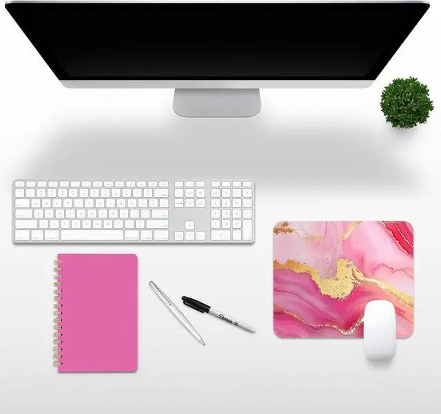 Alt view image 7 of 7 - Cute Mouse Pad Computer Pink Kawaii Mousepad Aesthetic Rose Gold Girly Marble Women Design Kids Girls Teen Pretty Modern Colorful Decorative Art Small Office Mouse Mat for Laptop