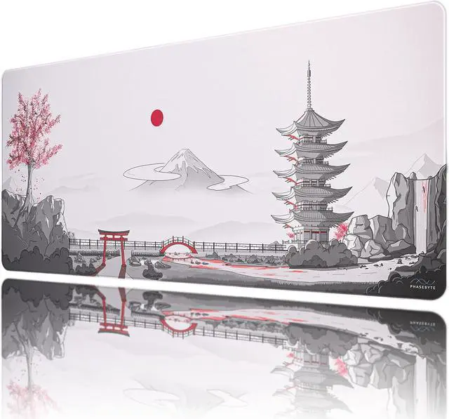 Main image of Pagoda Falls Extended Gaming Mouse Pad - Non-Slip Large Mouse Mat with Stitched Edges Smooth Micro-Fiber Computer Desk Mat Hand Washable Gaming Mousepad 35.4x15.7x0.16 (900x400x4mm)