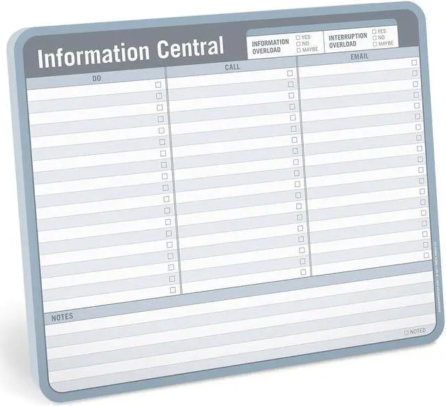 Main image of Information Central Paper Mouse Pad to Do List Note Pad Tear Off Paper Mouse Pad Info Central (Blue/Gray Tear Off 9.5 x 8-inches)