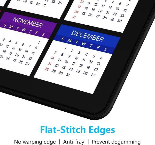 Alt view image 3 of 7 - 2025 Calendar Mouse Pad Computer Mousepad with Stitched Edges for Wireless Mouse Waterproof Mouse Mat with Non-Slip Rubber Base Ergonomic Mouse Pads for Gaming 9.8 x 7.8 in Horizontal