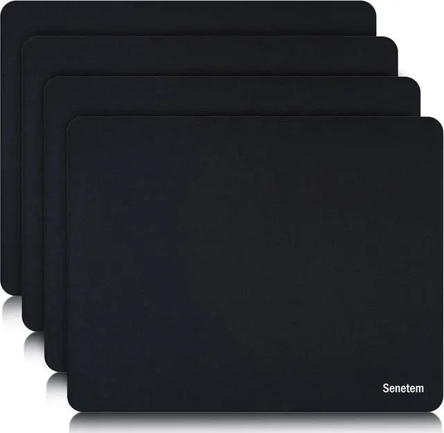 Main image of Thin Mouse Pad 4 Pack Smooth Gaming Mouse Pads Non-Slip Rubber Base Laser & Optical Mousepad for Laptop Computer Office & Home Small Portable 11x8.6 in Black