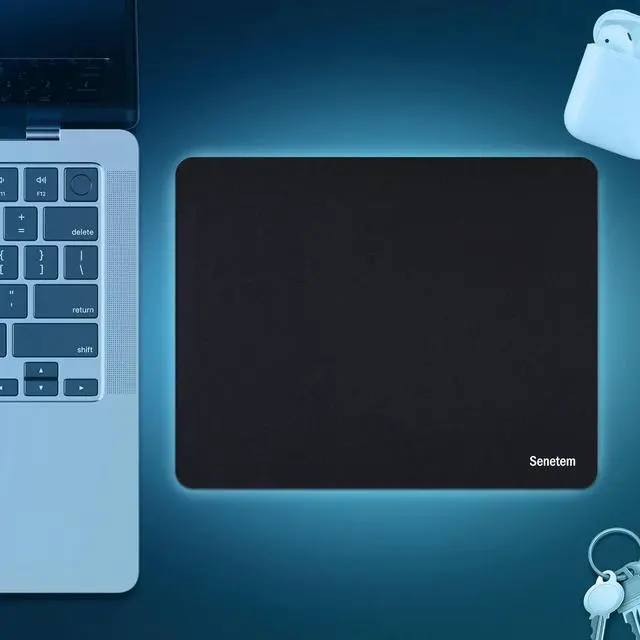 Alt view image 7 of 7 - Thin Mouse Pad 4 Pack Smooth Gaming Mouse Pads Non-Slip Rubber Base Laser & Optical Mousepad for Laptop Computer Office & Home Small Portable 11x8.6 in Black