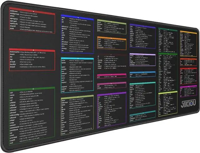 Main image of Linux Commands Line Mouse pad - Extended Large Cheat Sheet Mousepad. Shortcuts to Kali/Red Hat/Ubuntu/OpenSUSE/Arch/Debian/Unix Programmer. Non-Slip lycra Gaming Desk mat