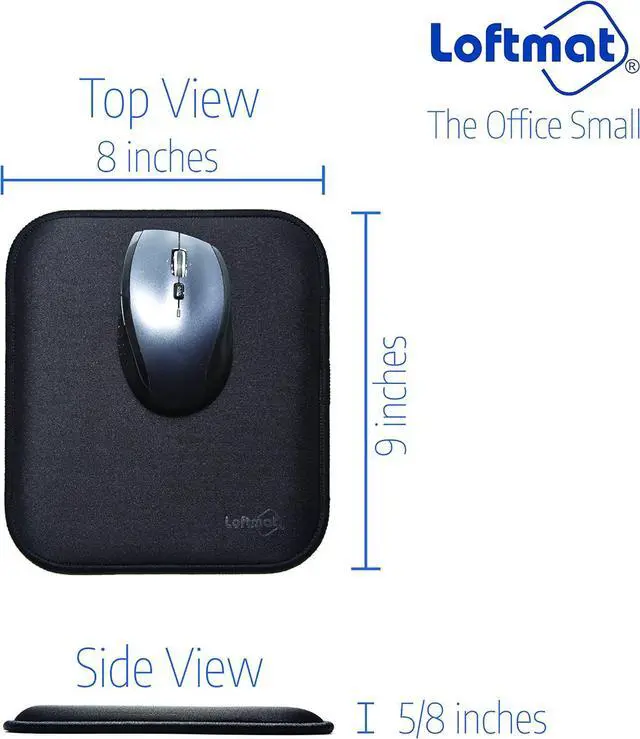 Alt view image 5 of 6 - USA Ver 2 The Cushioned Mouse Pad Ergonomic Wrist Rest Support Pillow Comfort Pressure Relieving Performance Surface Stitched Edges - (8inch x 9inch) The Office Small Version 2