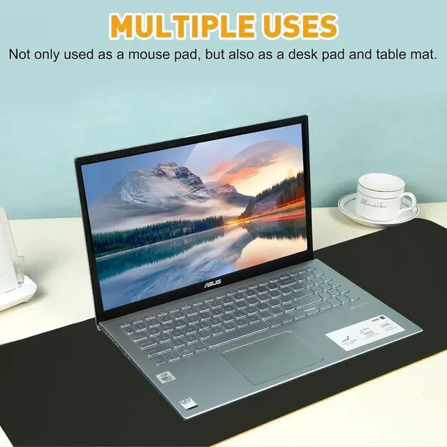 Alt view image 4 of 7 - Large Gaming Mouse Pad - Double-Sided Monochrome Soft Computer Keyboard Mat Non-Slip Rubber Base for Gamer Esports Pros 31.5X11.8