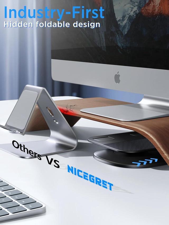 Alt view image 7 of 7 - iPad Stand for Desk Foldable 360° Rotating Tablet Stand Super Stable & Portable iPad Tablet Holder for Office Kitchen Compatible with 4-13 iPad Pro Air Mini/Kindle/iPhone/Galaxy/Monitor/Switch