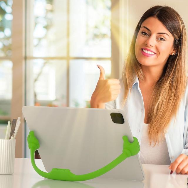 Alt view image 2 of 6 - Thumbs Up Tablet Stand Portable Monitor Stand Holder for Desktop Tablet Display Stands Holder Stand for Desk Universal Cute Green