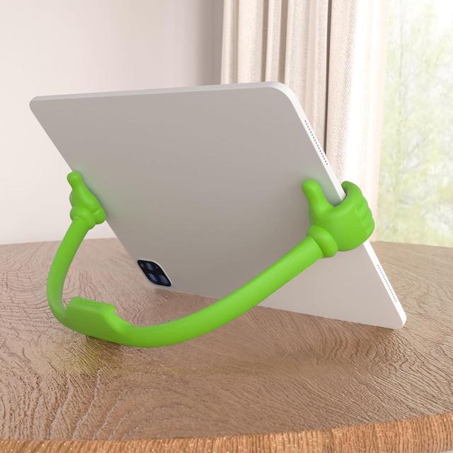 Alt view image 6 of 6 - Thumbs Up Tablet Stand Portable Monitor Stand Holder for Desktop Tablet Display Stands Holder Stand for Desk Universal Cute Green