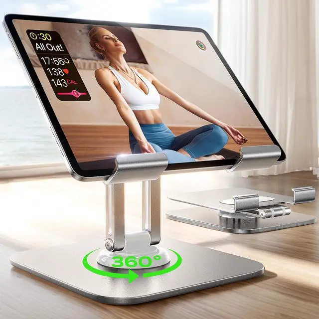 Main image of for iPad Stand for Desk 360° Adjustable Tablet Stand Holder All Metal iPad Holder Stand Desk Organizers and Accessories for Women fits 12.9-4.7 Table Mount/Monitor/PS/Switch iPhone