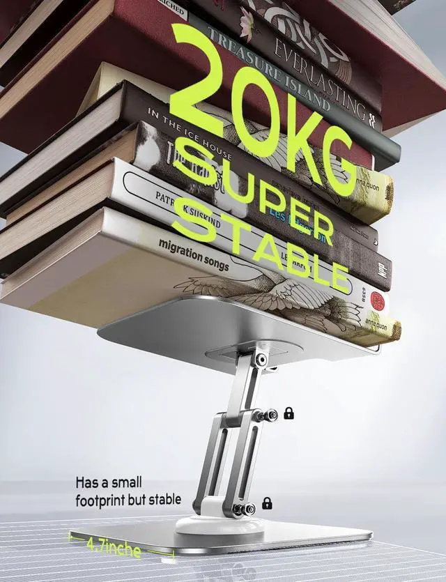 Alt view image 6 of 6 - for iPad Stand for Desk 360° Adjustable Tablet Stand Holder All Metal iPad Holder Stand Desk Organizers and Accessories for Women fits 12.9-4.7 Table Mount/Monitor/PS/Switch iPhone