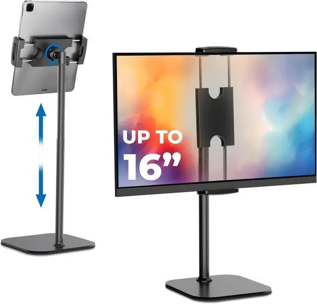 Main image of Cooper TabStand - Height Adjustable Tablet Stand for Desk 16 Portable Monitor Stand | Aluminum Alloy Tablet Holder Stand | Apple iPad Stand for iPad Pro 13/12.9/11 iPad Air iPad mini (Night Black)