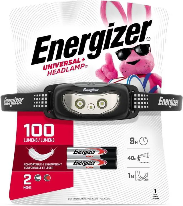 Alt view image 2 of 7 - Universal+ LED Headlamp (2-Pack) IPX4 Water Resistant Headlamps Bright Head Light for Outdoors Camping Running Storm Survival LED Light for Emergencies (Batteries Included)