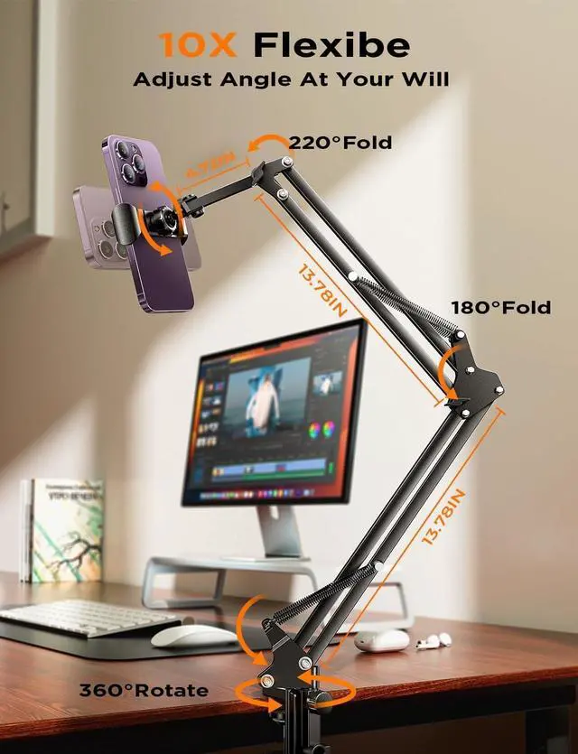 Alt view image 2 of 7 - for Kindle Stand Holder Reading Accessories in Bed Desk for iPad Stand for Desk Bed Tablet Stand Holder for Kindle Paperwhite Oasis 2024 iPhone iPad Tablets 4-12.9 inches