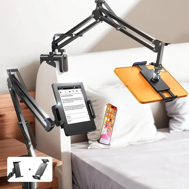 Main image of for Kindle Stand Holder Reading Accessories in Bed Desk for iPad Stand for Desk Bed Tablet Stand Holder for Kindle Paperwhite Oasis 2024 iPhone iPad Tablets 4-12.9 inches