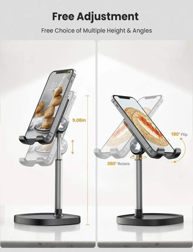 Alt view image 4 of 7 - Cell Phone Stand Adjustable Phone Holer for Desk Computer Office Desk Accessories for iPhone 16 Holder Women Kitchen Essentials Fits All Mobile Phones Switch Kindle iPads Tablet 4-10in