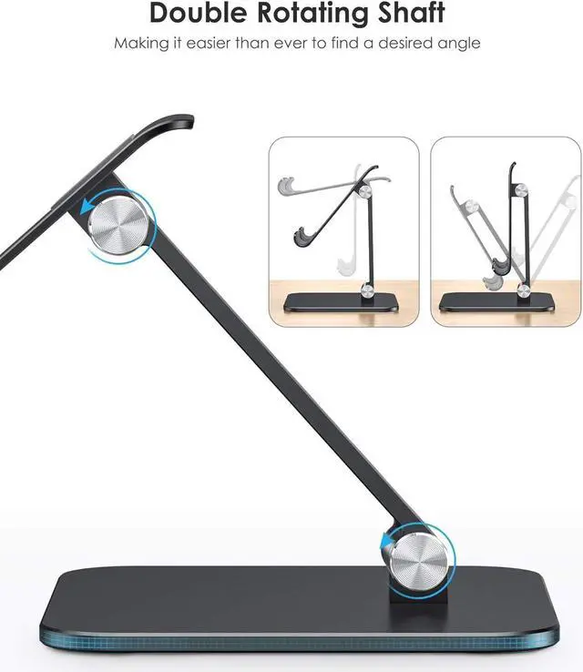 Alt view image 3 of 7 - Upgraded Adjustable Tablet Stand Holder Heavy Duty Foldable Portable Monitor Stand Travel Essentials for iPad Pro/Air/Mini Surface Pro 4.7-15.6 Black