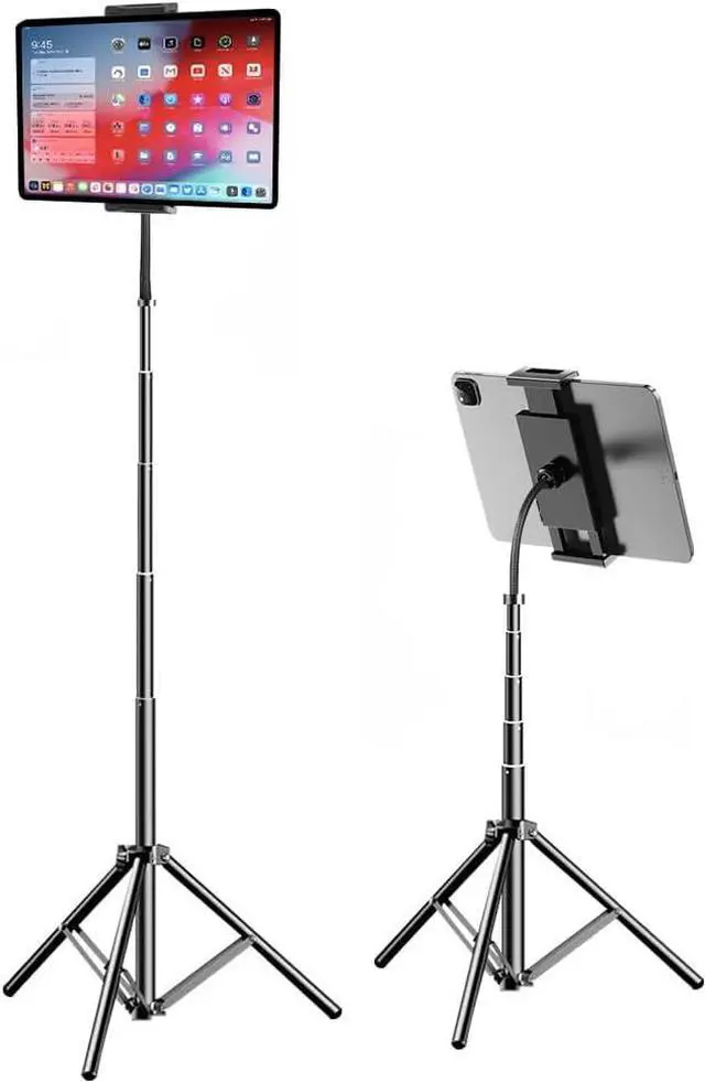 Main image of Tripod Stand for Ipad Gooseneck 69 Floor Stand for Tablet Floor Stand for iPad Tripod with 360° Rotating Mount for Mini Air Pro Kinde and All 4.7-12.9 Tablet and Phone ?