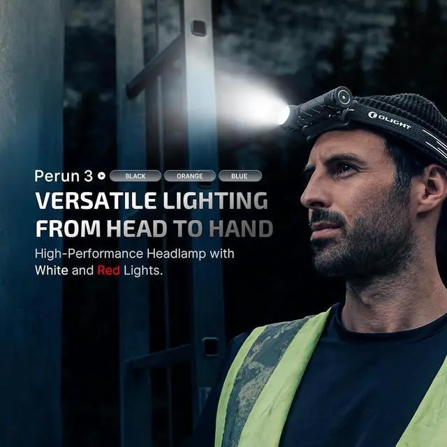 Alt view image 2 of 7 - Perun 3 Rechargeable Headlamp Flashlight, 3000 Lumens LED Headlight with Red Light, Waterproof Head Lamp with Headband for Outdoor Camping, Hiking, Working(Black)