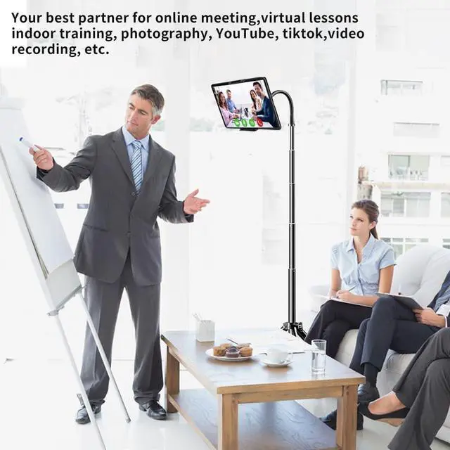 Alt view image 4 of 7 - Tripod Stand for Ipad Gooseneck 69 Floor Stand for Tablet Floor Stand for iPad Tripod with 360° Rotating Mount for Mini Air Pro Kinde and All 4.7-12.9 Tablet and Phone ?