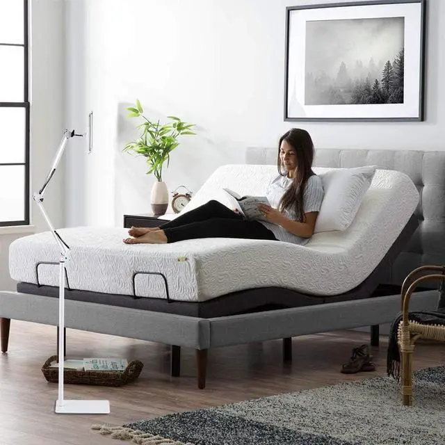 Alt view image 2 of 7 - Adjustable Tablet Floor Stand Universal 360-degree Rotatable Metal Tablet Holder Phone Stand Compatible iPad/iPhoneX/iPad Pro 4.5~12.9 Inch-Screen Phone Kindle (White)