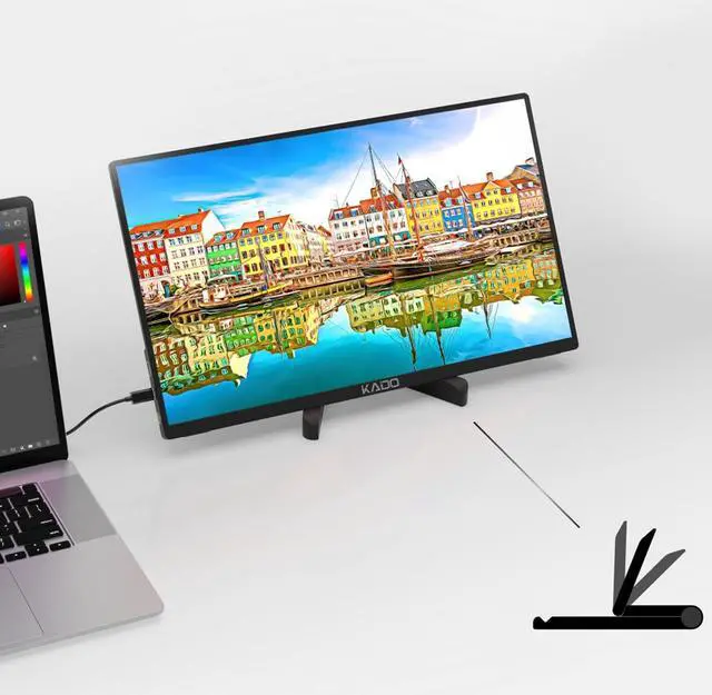 Alt view image 3 of 7 - Tablet Stand for Portable Monitor Adjustable Tablet Holder Foldable iPad Accessories for Office Compatible with Kindle Switch Surface Pro iPad Pro/Air/Mini iPhone Pro/Max/Plus