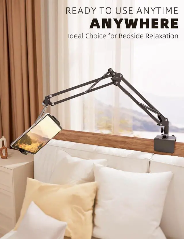 Alt view image 6 of 7 - Tablet Holder for Kindle Holder Reading Accessories in Bed Desk for iPad Kindle Stand Tablet Stand Compatible with Kindle Paperwhite Colorsoft iPad iPhone Tablets Devices (4.7-11)