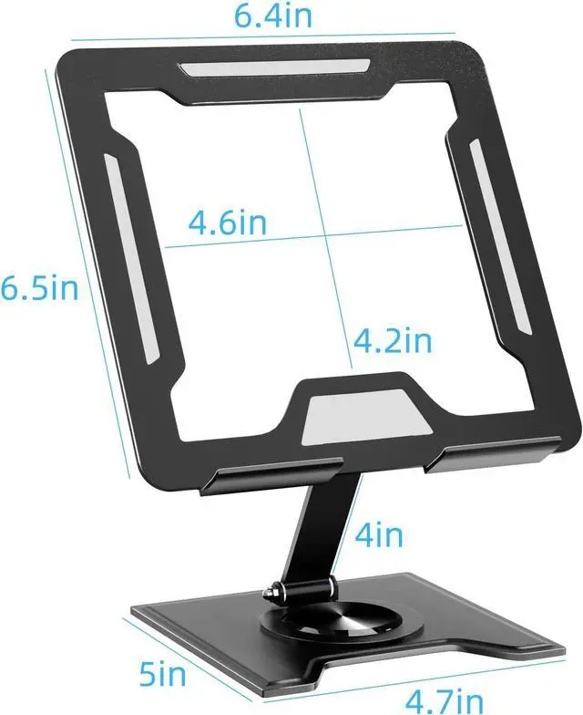 Alt view image 7 of 7 - Tablet Stand for Ipad Ipad Stand for Desk Foldable Desktop Stand Tablet Holder with 360° Rotating Base Compatible with Ipad Pro/Air/Mini and More Black