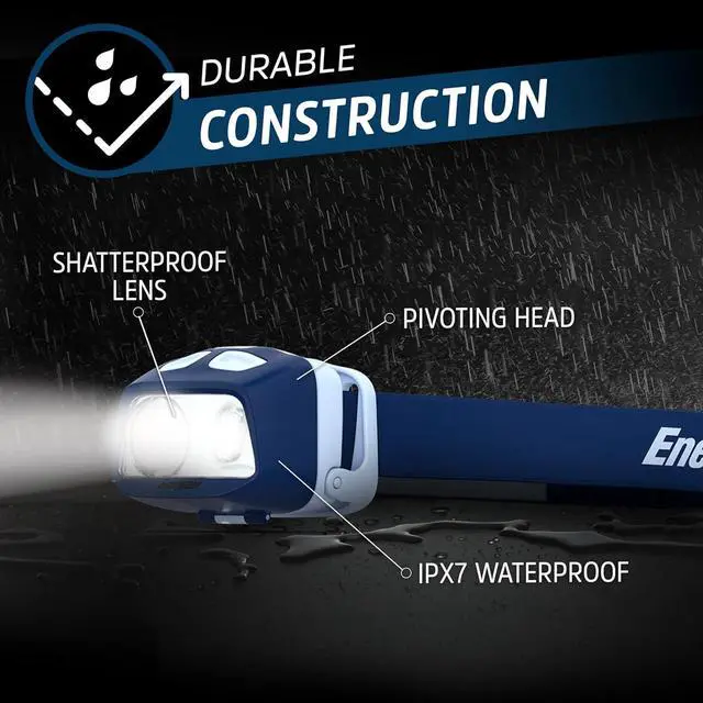Alt view image 3 of 6 - HDL40 LED Headlamp 500 Lumen IPX7 Waterproof Multi-Colored Headlamp Hands-Free Light Batteries Included