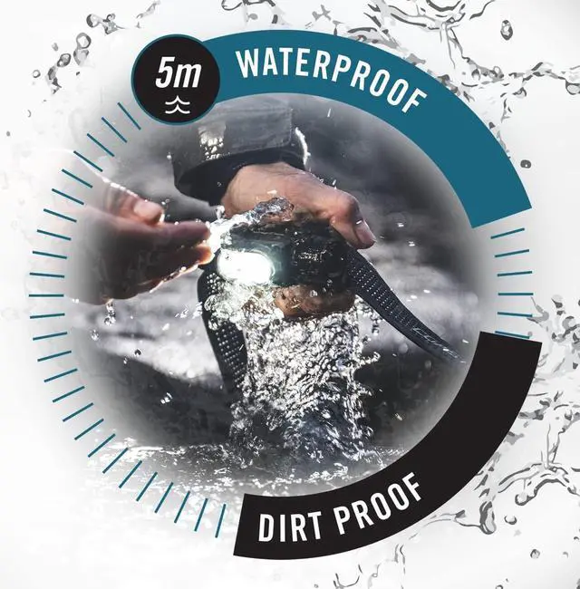 Alt view image 2 of 7 - WPH30R 1000 Lumen Waterproof Ultra Bright IP68 USB Rechargeable-Dual Power Headlamp 5 Modes with Spot and Flood Beams Blue/Black