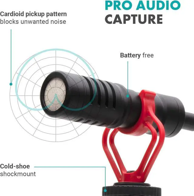 Alt view image 6 of 7 - Tablet Vlogging Kit for iPad - iPad Vlogging Kit with Tablet Holder Full Size Tripod Microphone LED Light Cold Shoe Extension - YouTube Starter Kit with iPad Tripod Mount for Video Recording