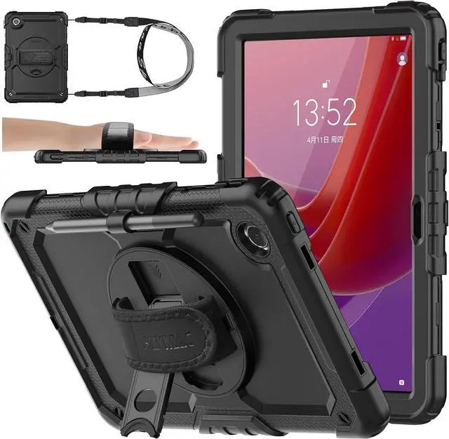 Main image of Tablet Case for  Tab M11 (TB-330FU/TB-330XU) 11 inch Drop-Proof Protection Cover with 360° Rotate Stand & Strap [Pen Holder] & Screen Protector/K11/Xiaoxin Pad 2024 Black