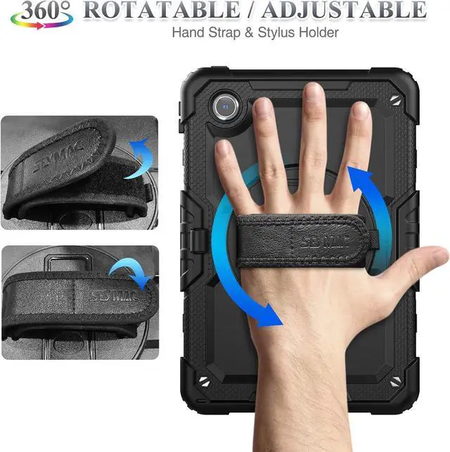 Alt view image 3 of 7 - Tablet Case for  Tab M11 (TB-330FU/TB-330XU) 11 inch Drop-Proof Protection Cover with 360° Rotate Stand & Strap [Pen Holder] & Screen Protector/K11/Xiaoxin Pad 2024 Black