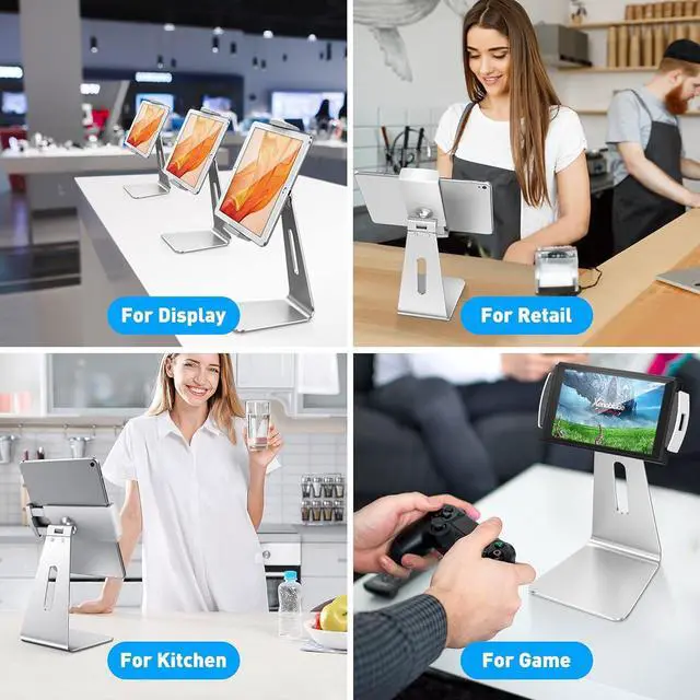 Alt view image 5 of 7 - Elegant Tablet Stand Aluminum iPad Stand Holder Desktop Kiosk POS Stand for 7-13 inch iPad Pro Air Mini Galaxy Tab Nexus Tablet Mount for Store Showcase Office Reception Kitchen Countertop