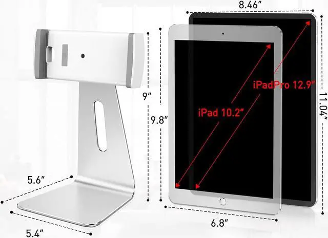 Alt view image 4 of 7 - Elegant Tablet Stand Aluminum iPad Stand Holder Desktop Kiosk POS Stand for 7-13 inch iPad Pro Air Mini Galaxy Tab Nexus Tablet Mount for Store Showcase Office Reception Kitchen Countertop