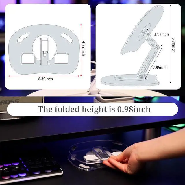 Alt view image 3 of 7 - iPad Stand Holder Adjustable Tablet Stand for Desk Foldable Monitor Stand Tablet Holder Portable Travel iPad Pro Holder Essentials for Tablets/Monitor/PS/Switch iPhone 4-12.9