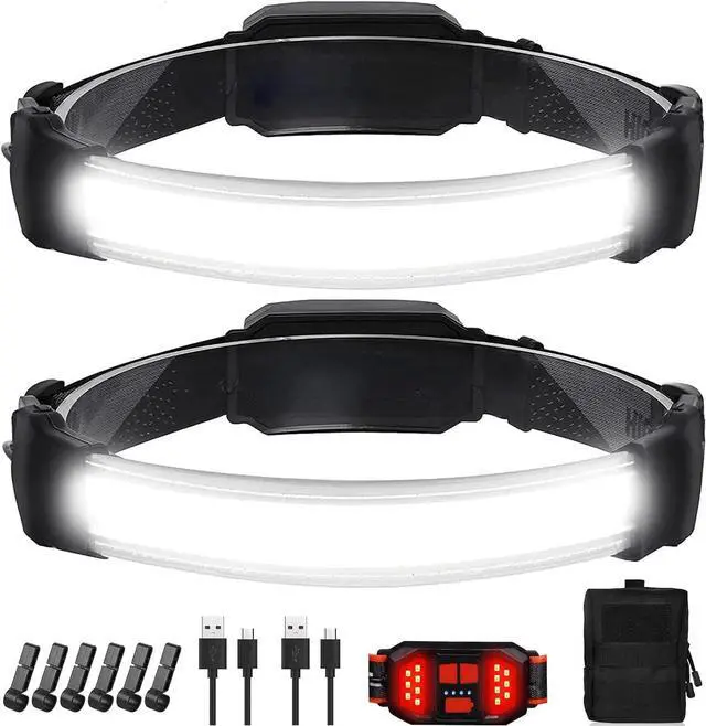 Main image of Headlamp Rechargeable Ultra Bright Upgrade 1500 Lumens 6 Modes Head Lamp Led Rechargeable with Taillight(Individual Control) 230°Wide Beam Waterproof Headlamps for Adults Outdoor Camping Running